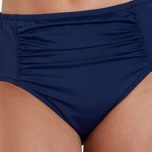 Women's Solid Center Shirred Bikini Bottom